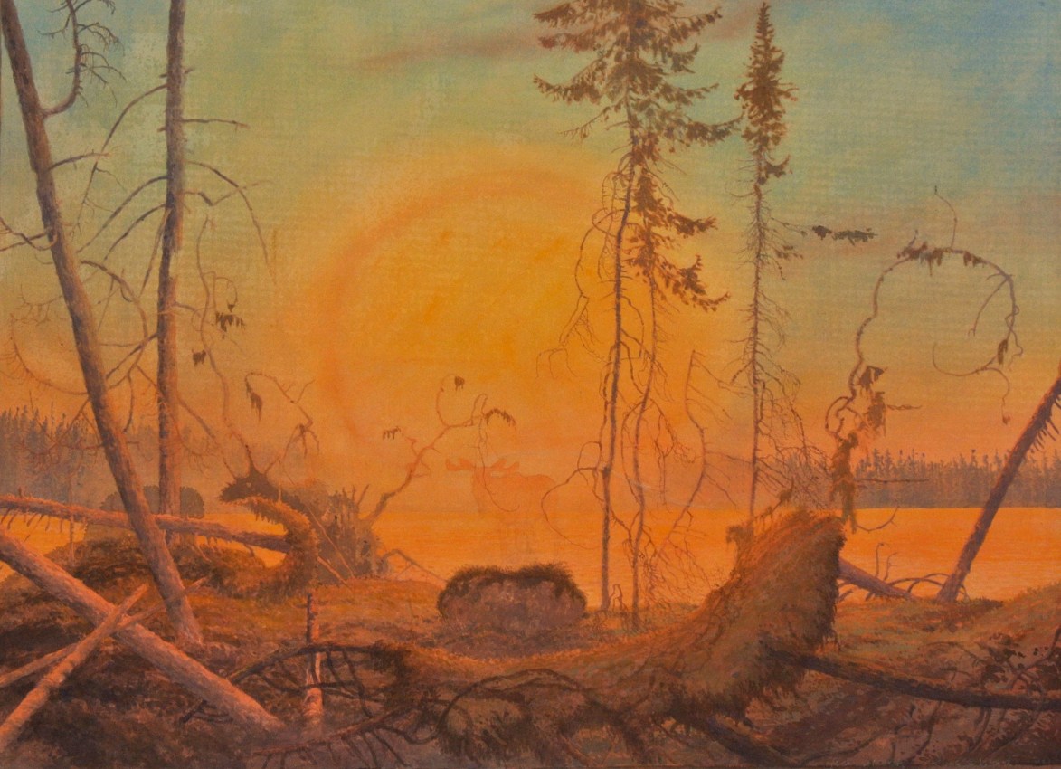 Minogijgad, 2012, watercolor on paper, 21 1/2 x 29 1/2 inches