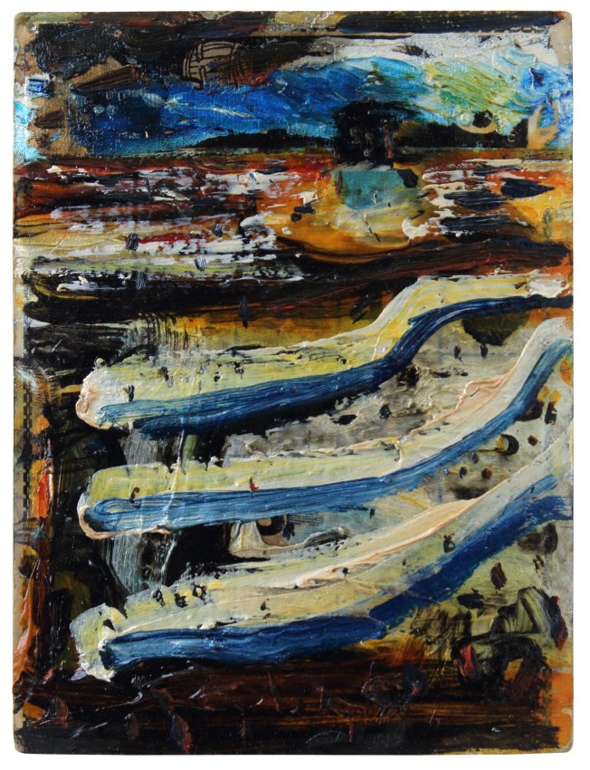 Harrington Road Series #30, 2010, oil on Bingo card, 7 1/4 x 5 1/2 inches