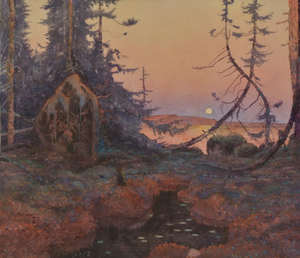 Minowadan, 2012, watercolor on paper, 12 x 14 inches