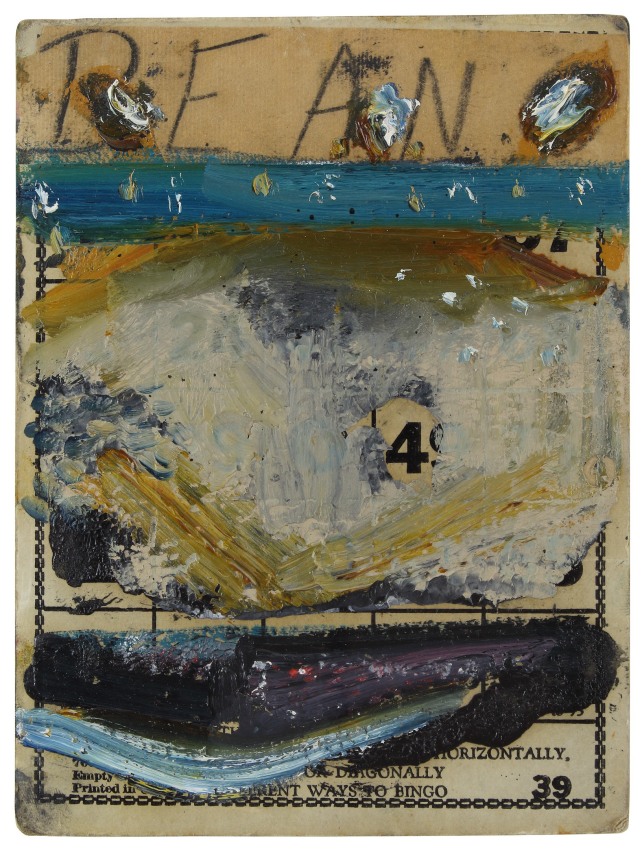 Harrington Road Series #2, 2010, oil on Bingo card, 7 1/4 x 5 1/2 inches