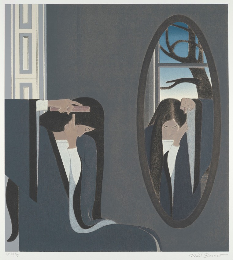 Combing,&nbsp;1995, color serigraph on Sommerset paper,&nbsp;20 1/8 x 18 inches