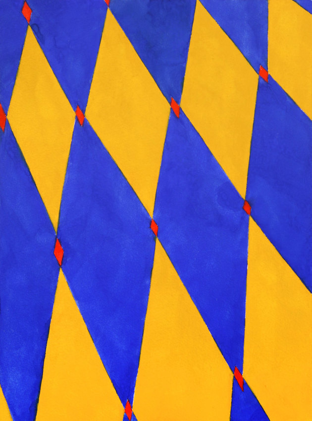 Electric Slide, 2022 gouache on paper 12 3/16 x 9 inches