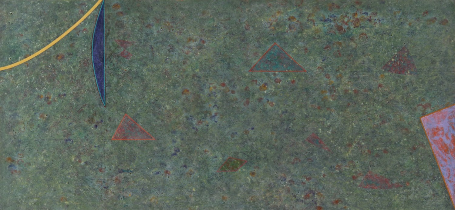 This Time, 1976, gouache and mixed media on paper, 9 3/8 x 20 1/8 inches