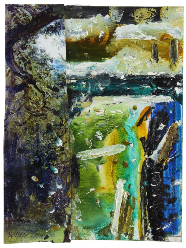 Untitled, 2016, oil on Bingo card, 7 1/4 x 5 1/2 inches