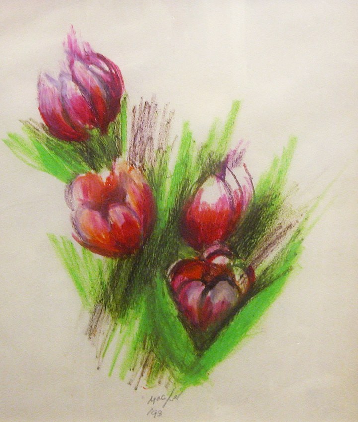 Crocuses,&nbsp;1993, pastel on paper, 13 1/2 x 11 1/2 inches
