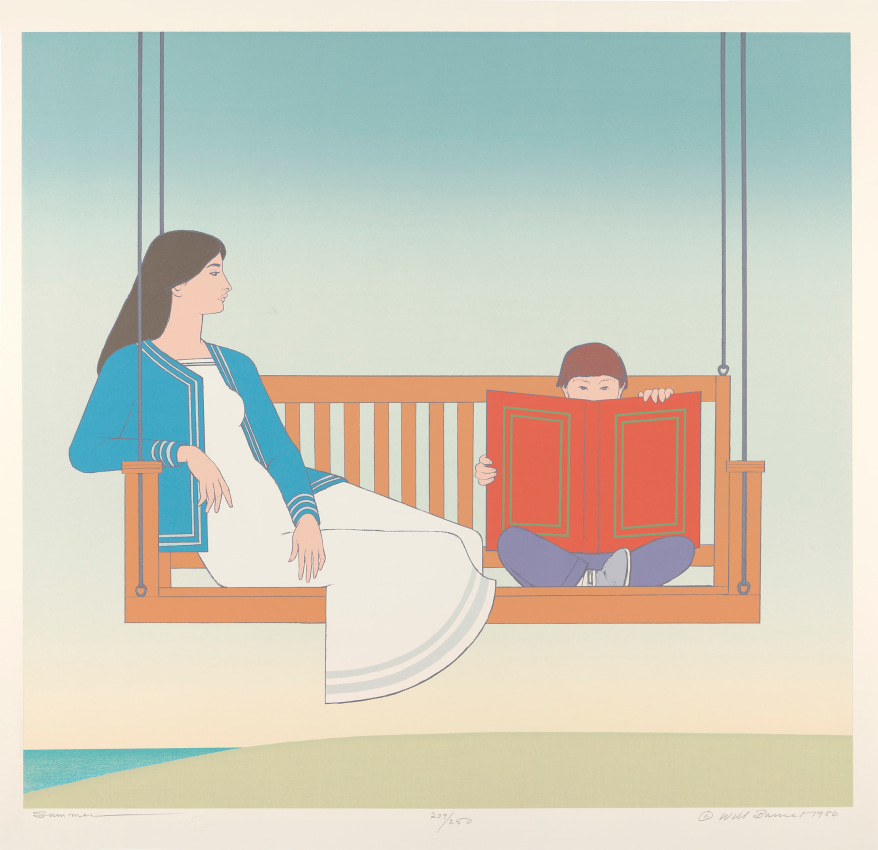 Summer (The Swing),&nbsp;1986, color lithograph and serigraph on cream Arches Wove paper,&nbsp;35 x 37 inches
