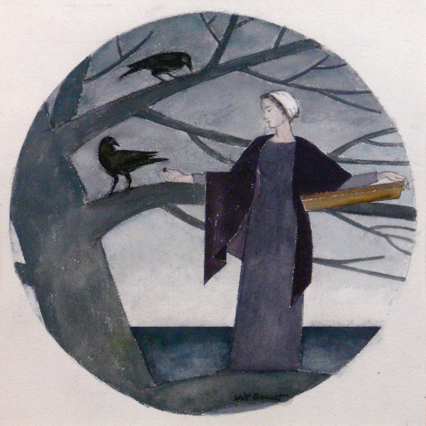 Study For Ariadne,&nbsp;1980, watercolor on paper, 17 1/4 diameter