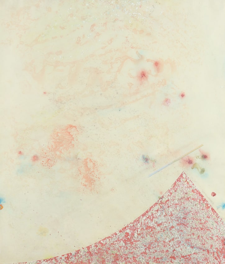 Season of Grace, 1979, acrylic, ink, mica and eggshell on paper, 21 7/8 x 18 5/8 inches