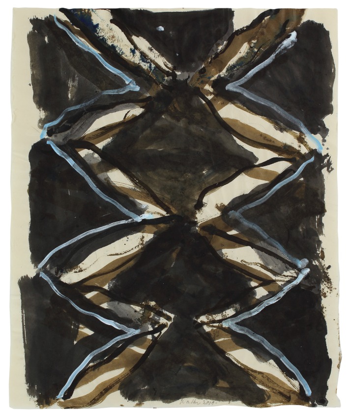 Untitled, 2019, gouache and ink on paper, 21 1/2 x 16 3/4 inches