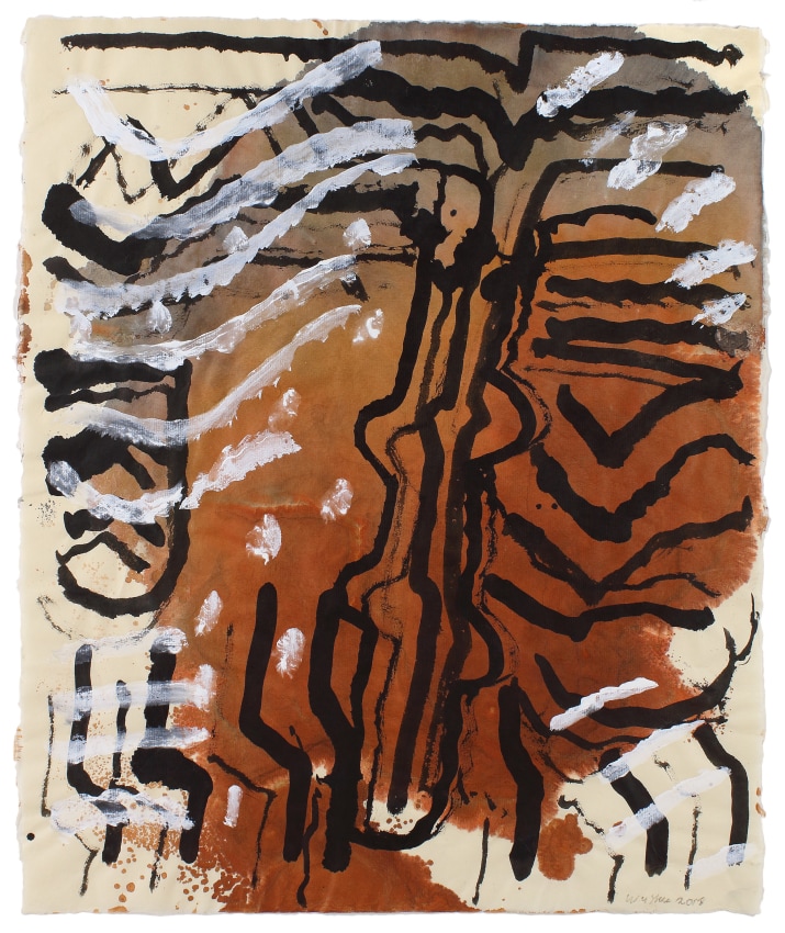 Untitled, 2018, ink and gouache on paper, 20 1/4 x 16 3/4 inches