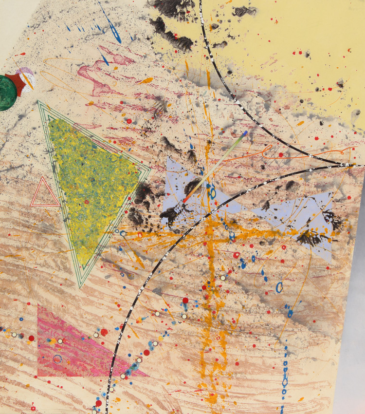 Avec, 1979, acrylic, ink and eggshell on paper, 19 1/2 x 17 1/4 inches