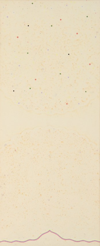 Surface Climate, 1971, gouache and pastel on paper, 21 x 8 1/2 inches