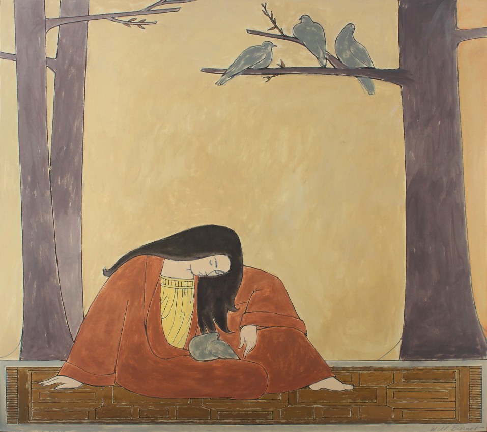 Paean,&nbsp;1978, hand colored serigraph, 31 1/2 x 35 1/2 inches