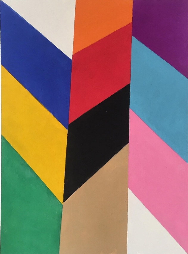 Unfolding I,&nbsp;2020, gouache on paper, 12 x 9 inches