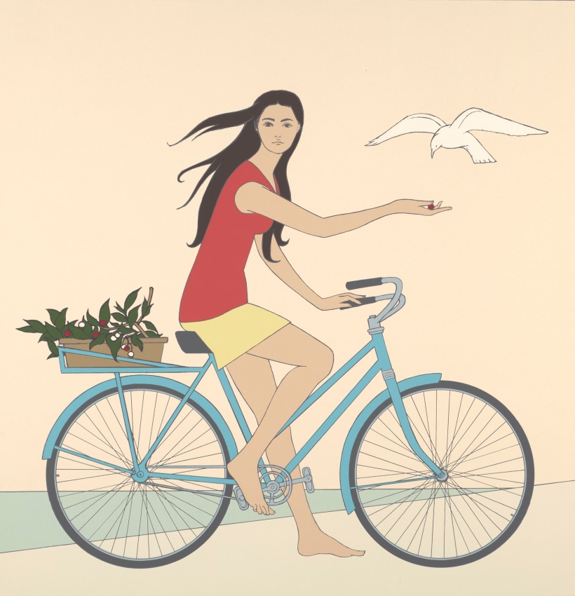 The Blue Bicycle,&nbsp;1979, color serigraph on Arches paper,&nbsp;31 x 30 inches