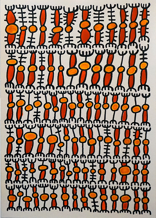 Mohamed Ahmed Ibrahim, Untitled 2,&nbsp;2018,&nbsp;Acrylic and ink on paper,&nbsp;20 x 14&nbsp;in