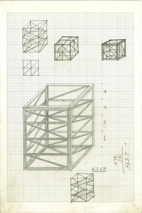 Rasheed Araeen Original Drawings for Sculpture (5-8)