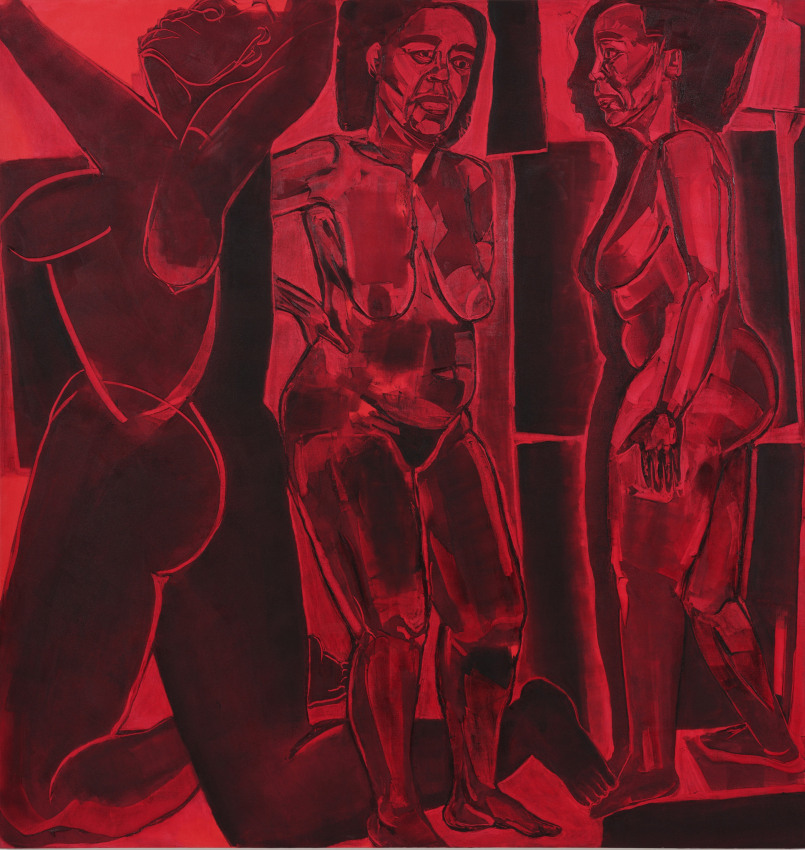 Mequitta Ahuja, Scan,&nbsp;2020,&nbsp;Oil on canvas,&nbsp;84 x 80 in