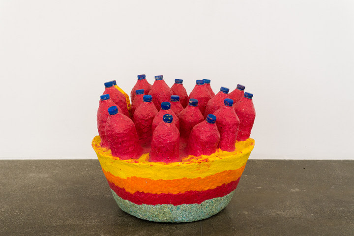 Mohamed Ahmed Ibrahim, Fruit basket,&nbsp;2010,&nbsp;Plastic bottles, papier-m&acirc;ch&eacute;,&nbsp;18 x 23.5 x 23 in