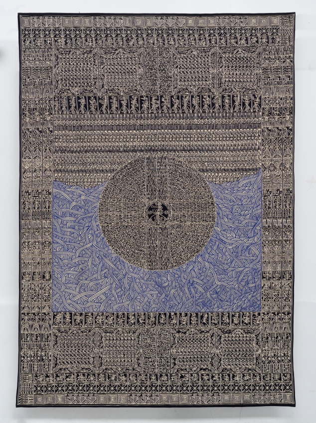 Rachid Koraïchi, Jardin d'Afrique, 2021, Woven tapestry, 129.92 x 90.94 in (330 x 231 cm)