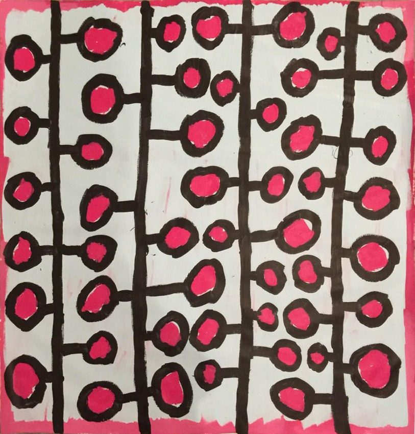 Mohamed Ahmed Ibrahim, Untitled 10,&nbsp;2019,&nbsp;Acrylic on paper,&nbsp;43.5 x 45 in