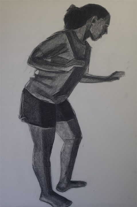 Mequitta Ahuja,&nbsp;Notations (Study II), 2018, Oil-based charcoal on paper, 36 x 24 in