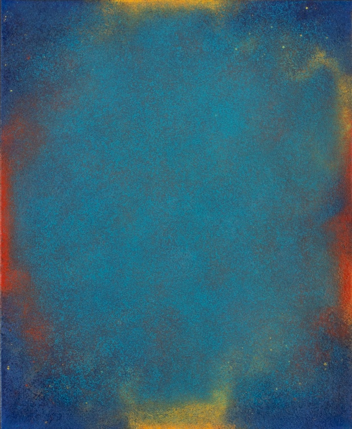 Natvar Bhavsar,&nbsp;PR-KAAR I,&nbsp;2017, Dry pigments with oil and acrylic mediums on canvas, 44 x 36 in