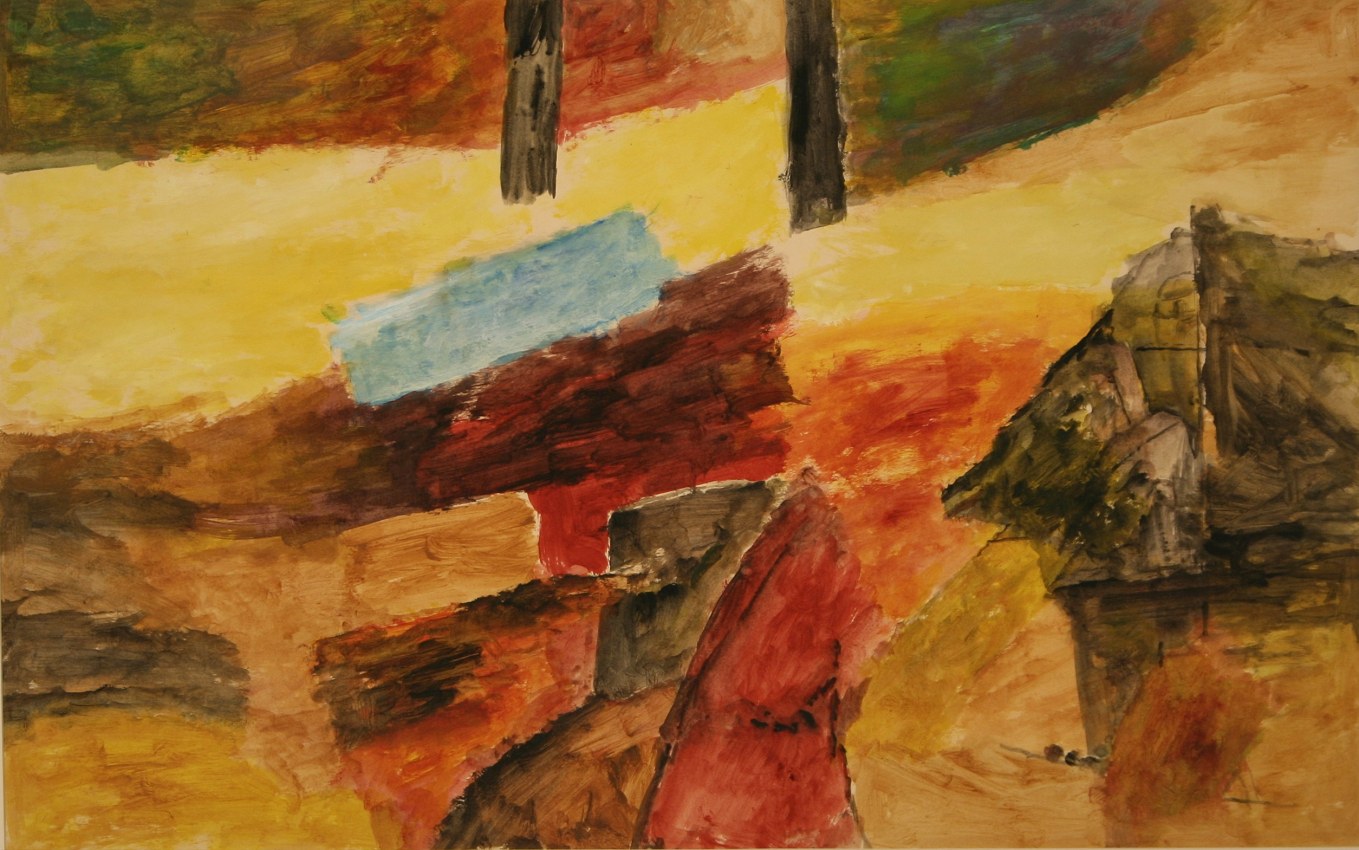 Ram Kumar,&nbsp;Untitled Landscape 3,&nbsp;2001,&nbsp;Acrylic on paper, 22.5 x 35.5 in, &nbsp;
