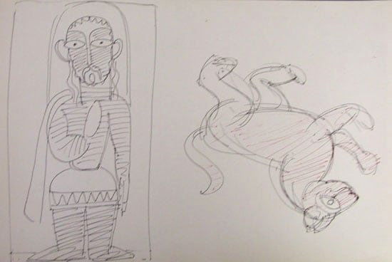 Jamini Roy CHRIST AND UPSIDE-DOWN LION