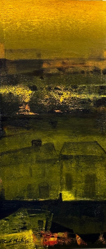 Paresh Maity, The Rising Sun, 2018,&nbsp;Oil and acrylic on canvas, 44 x 20 in (111.8 x 50.8 cm), MAIPA154