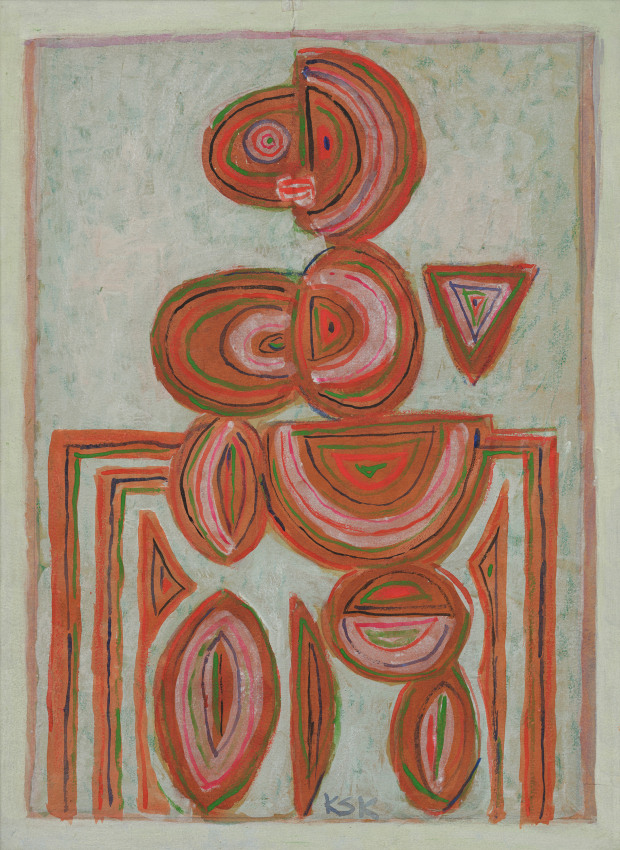 K. S. Kulkarni,&nbsp;Untitled, 1974, Acrylic on board, 30 x 22 in