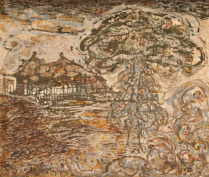 Jayshree Chakravarty Untitled Brown Huts