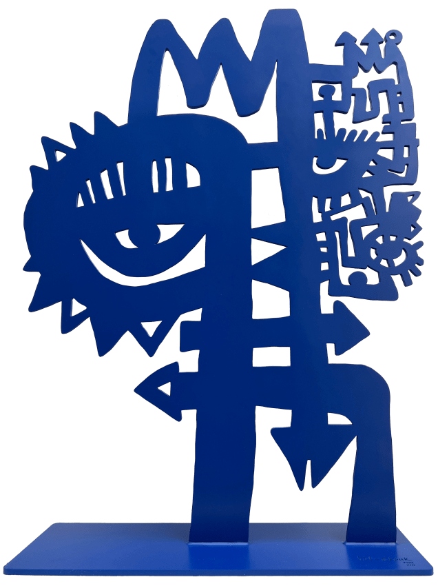 Victor Ekpuk,&nbsp;Head, 2022, Hand painted steel, 35.4 x 25.19 in (90 x 64 cm)