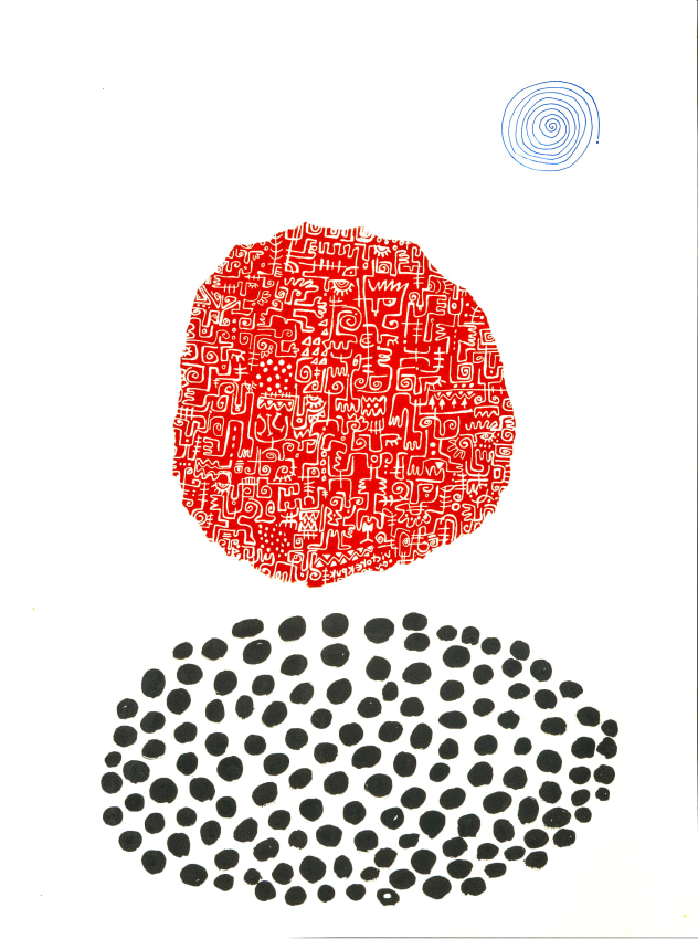 Victor Ekpuk,&nbsp;Morning Prayer 2,&nbsp;2016,&nbsp;Ink and paper,&nbsp;18 x 22 in