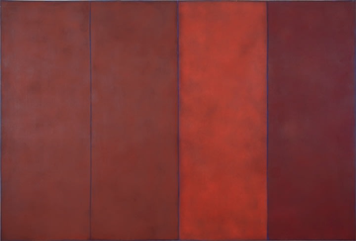 Natvar Bhavsar,&nbsp;BEGIN,&nbsp;1968, Pigments and acrylic medium on linen, 97.5 x 144 in