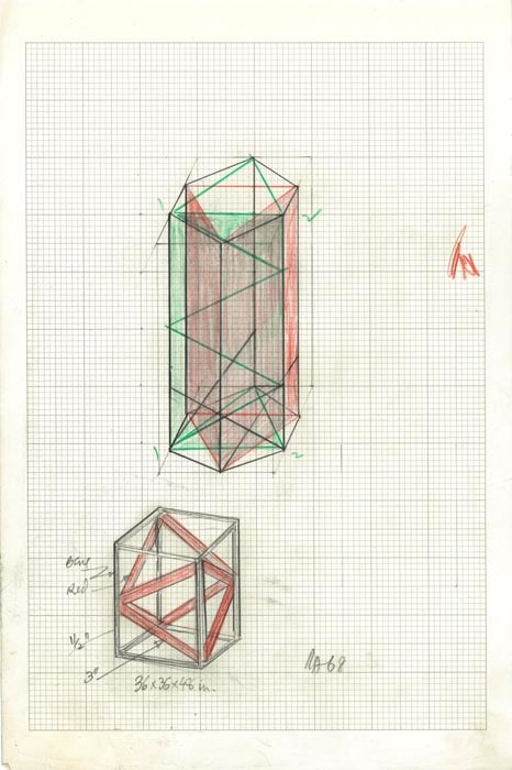 Rasheed Araeen Original Drawings for Sculpture (5-8)