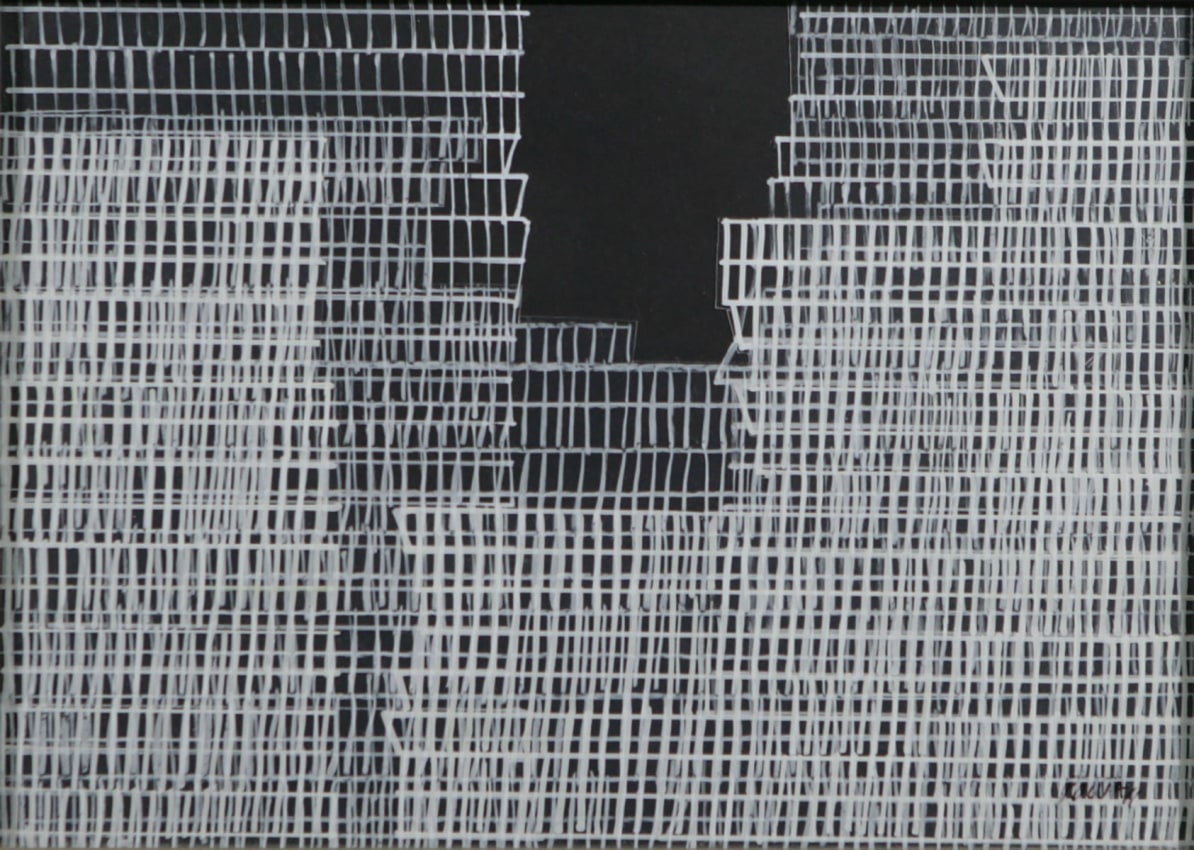 Drawing of a cityscape on film