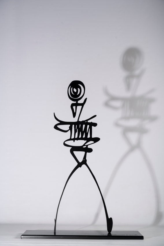 Rachid Koraïchi, Les Vigilants, la Nuit...VI, 2021, Black painted corten steel, 66.93 x 51.18 x 18.11 in (170 x 130 x 46 cm)