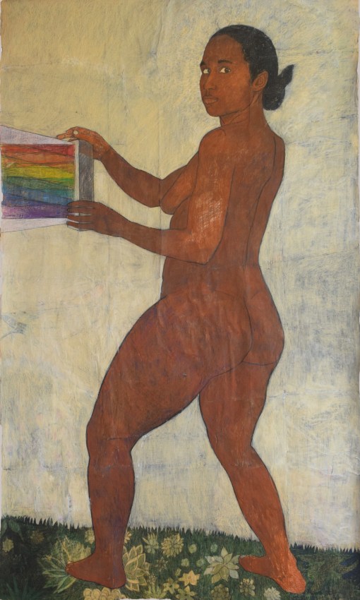 Mequitta Ahuja,&nbsp;Hocus Pocus,&nbsp;2014, Colored pencil on paper, 86 x 53 in