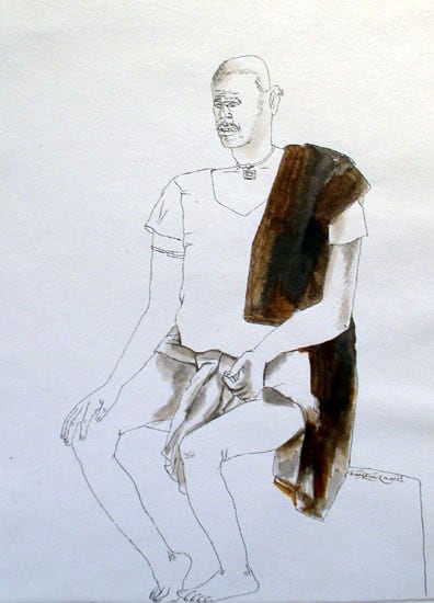 Laxma Goud UNITITLED (MAN HAND ON KNEE)