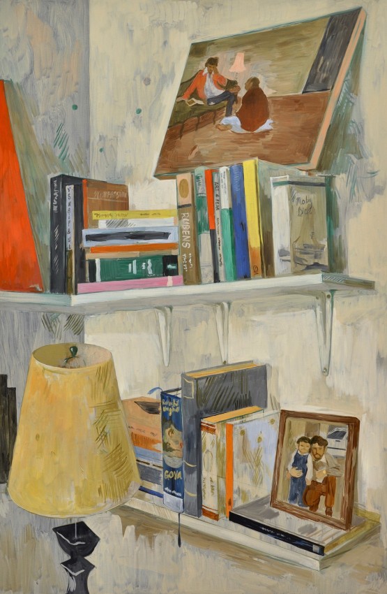 Salman Toor,&nbsp;Floating Shelf I,&nbsp;2018,&nbsp;Oil on panel,&nbsp;36 x 24 in