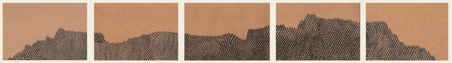 Pooja Iranna,&nbsp;and time passed by 2, 2002, Ink on paper, 6 x 8 in each (45 x 12 in framed [114.3 x 30.48 cm])