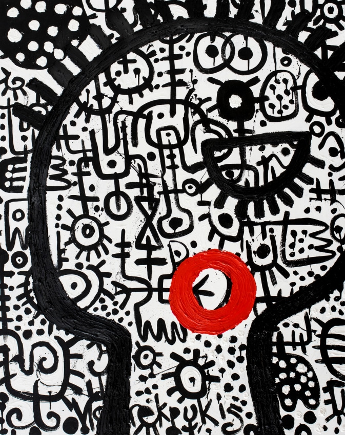 Victor Ekpuk, Portrait Series 3, 2015, Acrylic on canvas, 48 x 60