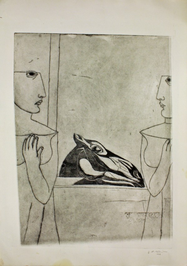 Ahmed Morsi, The Loving Horse Series II,&nbsp;1996,&nbsp;Etching on zinc plates &amp;amp; aquatint,&nbsp;24 x 17.5 in