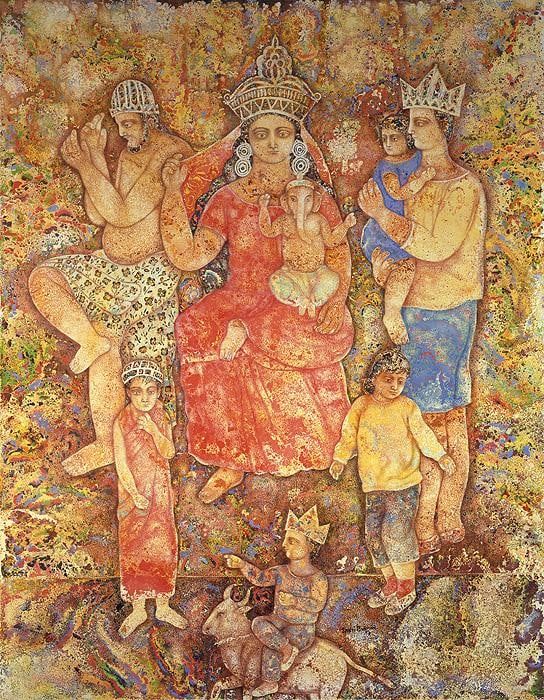 Sakti Burman GANESH-JANANI WITH GANAPATHY, EVARISTE AND ESTELLE