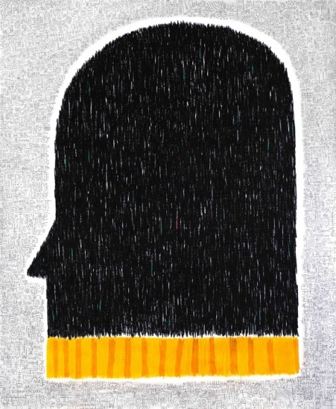 Victor Ekpuk, Head of State,&nbsp;2011,&nbsp;Graphite and pastel on paper,&nbsp;48 x 60&nbsp;in