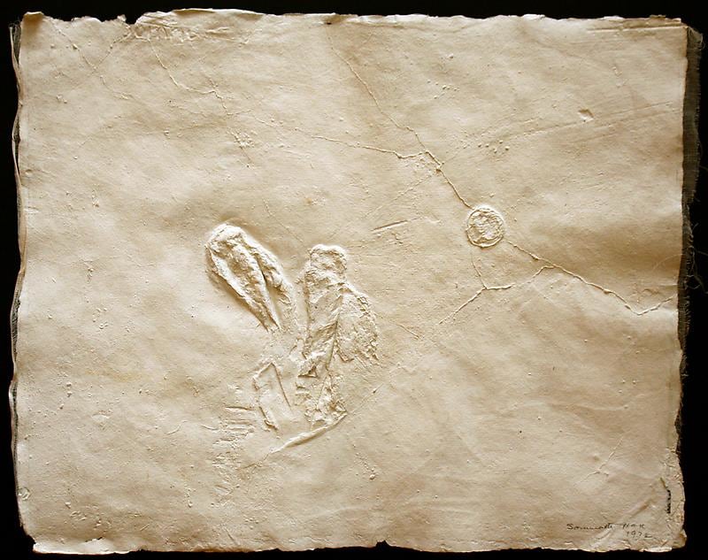 Somnath Hore,&nbsp;Untitled (Wound Series), 14,&nbsp;1972,&nbsp;Cast on handmade paper, 19 x 12.5 in