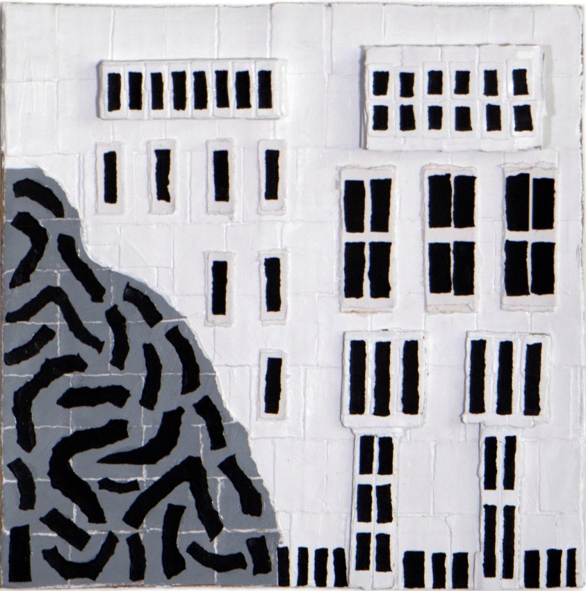 Mohamed Ahmed Ibrahim, Untitled 19,&nbsp;2015,&nbsp;Paper assemblage, 11.5 x 11.5 in