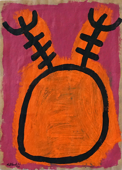 Mohamed Ahmed Ibrahim, Dried Flower 1,&nbsp;2020,&nbsp;Acrylic on paper,&nbsp;17.75 x 21.5&nbsp;in