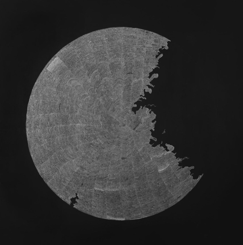 Abstract ink painting - looks like a moon